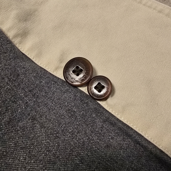 LL BEAN Barn Coat Men’s Large Beige Corduroy Collar Cord Trim Jacket - Picture 7 of 10